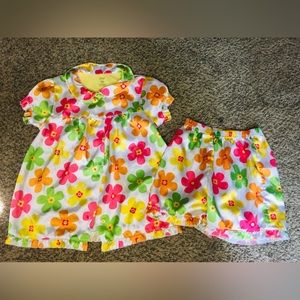Carters Silky Retro Flower Pj set